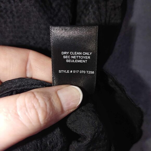 Rebecca Taylor Women 2 Black Silk Ruffle Hem Corporate Goth Dark Romantic Blouse - Picture 5 of 10